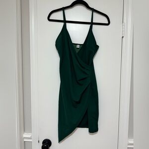 Green Asymmetrical Cocktail Dress